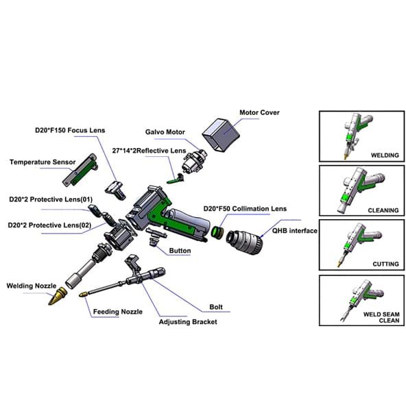 4 in 1 laser welding gun