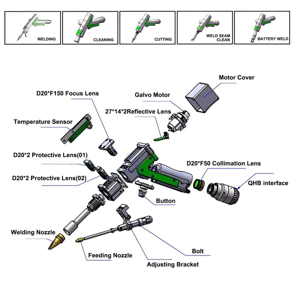 5 in 1 handheld metal laser welding gun