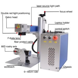 3D fiber laser marking machine with rotary axis