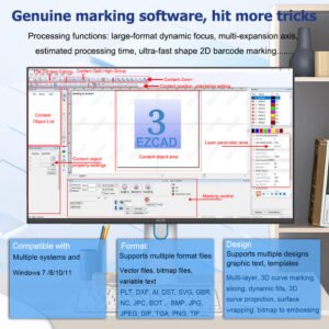 Genuine EZCAD3 software for color laser engraving machine