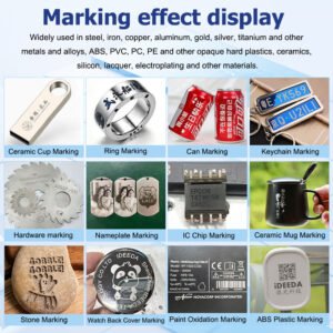Marking effect samples by fiber laser marking machine