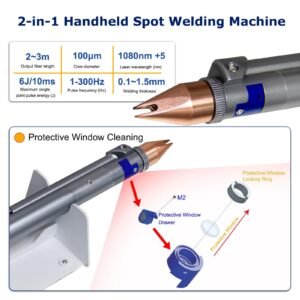 2-in-1 handheld spot welding head of Scotle QCW fiber laser portable spot welding machine