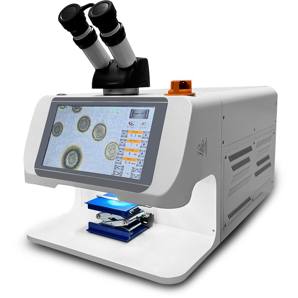200W NdYAG jewelry laser spot welding machine with CCD camera, microscope and touchscreen control