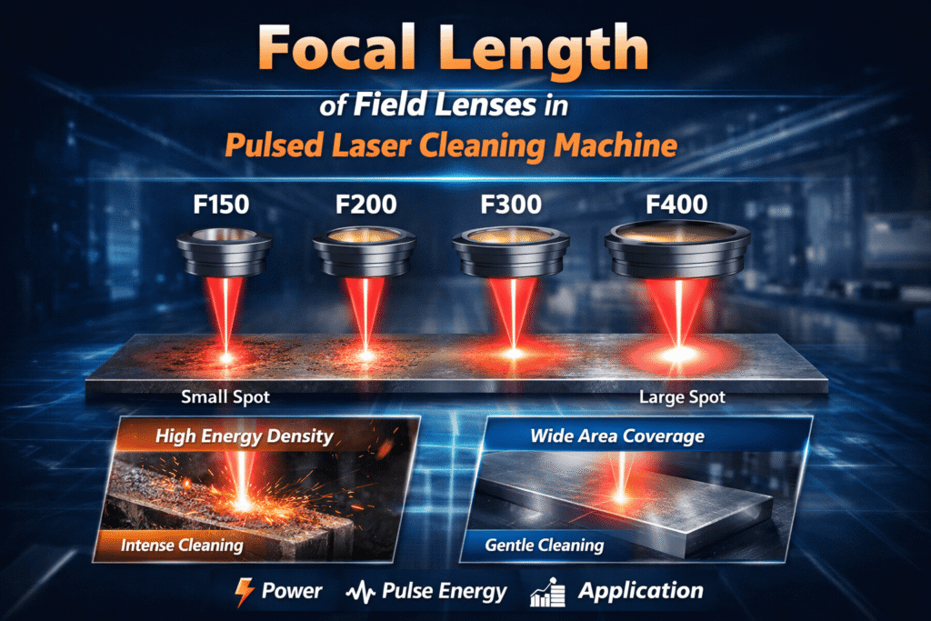 Focal Length of Field Lenses in Pulsed Laser Cleaning Machine