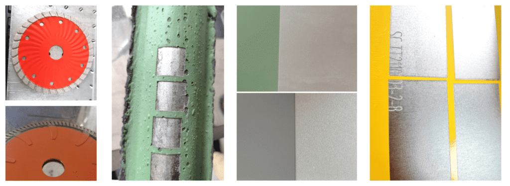 Pulsed laser cleaning removing coating from metal surface