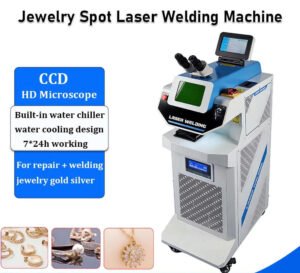 Scotle 200W water-cooled vertical NdYAG jewelry laser spot welding machine with CCD microscope