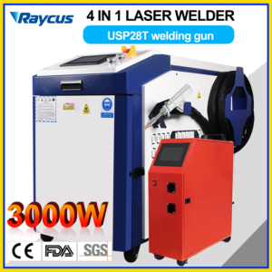 3000W 4-in-1 handheld fiber laser welder with Raycus laser source and USP28T welding gun