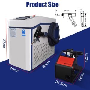 Dimensions of handheld laser welder 1500W with Raycus fiber