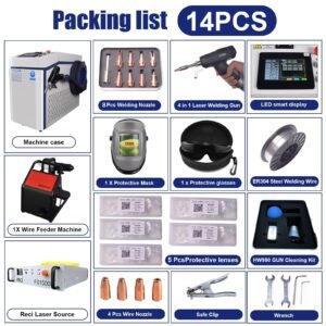 Packing list for portable handheld laser welder