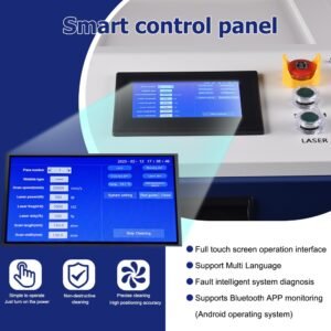 Smart control panel with touchscreen interface for laser cleaning machine
