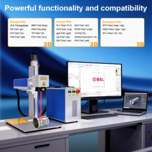 2.5D fiber laser engraving machine supporting 2D and 3D file formats