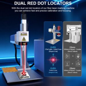 Dual red dot focusing system on Scotle 2.5D Plus fiber laser engraving machineDual red dot focusing system on Scotle 2.5D Plus fiber laser engraving machine
